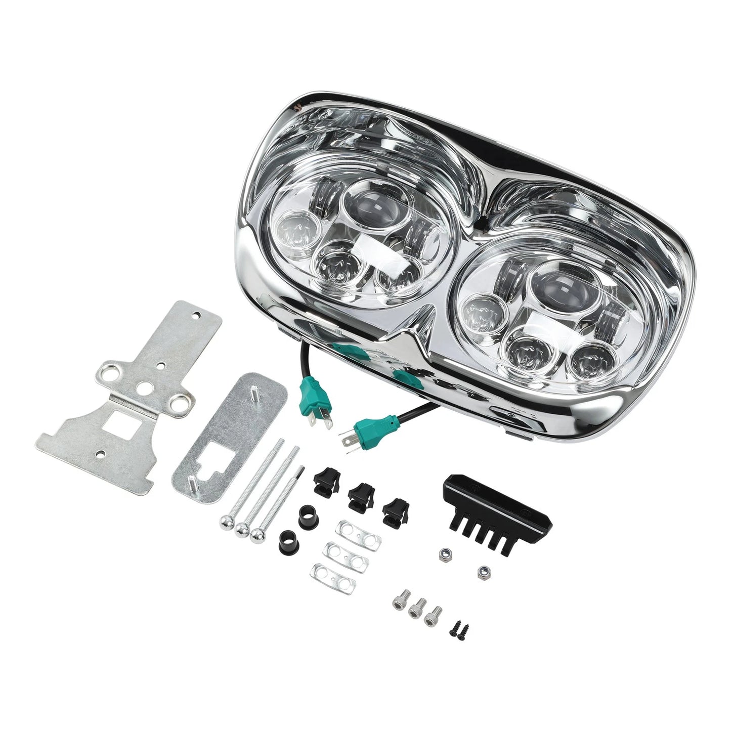 5 3/4in Projector LED Dual Front Headlight Lamp for Harley Road Glide (1998-2013)
