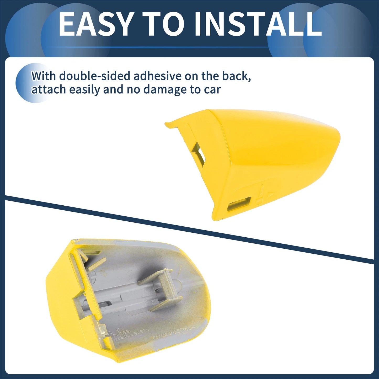 Front Left Door Handle Cover for Ford Mustang (2015-2020) ABS Yellow 1 Pc