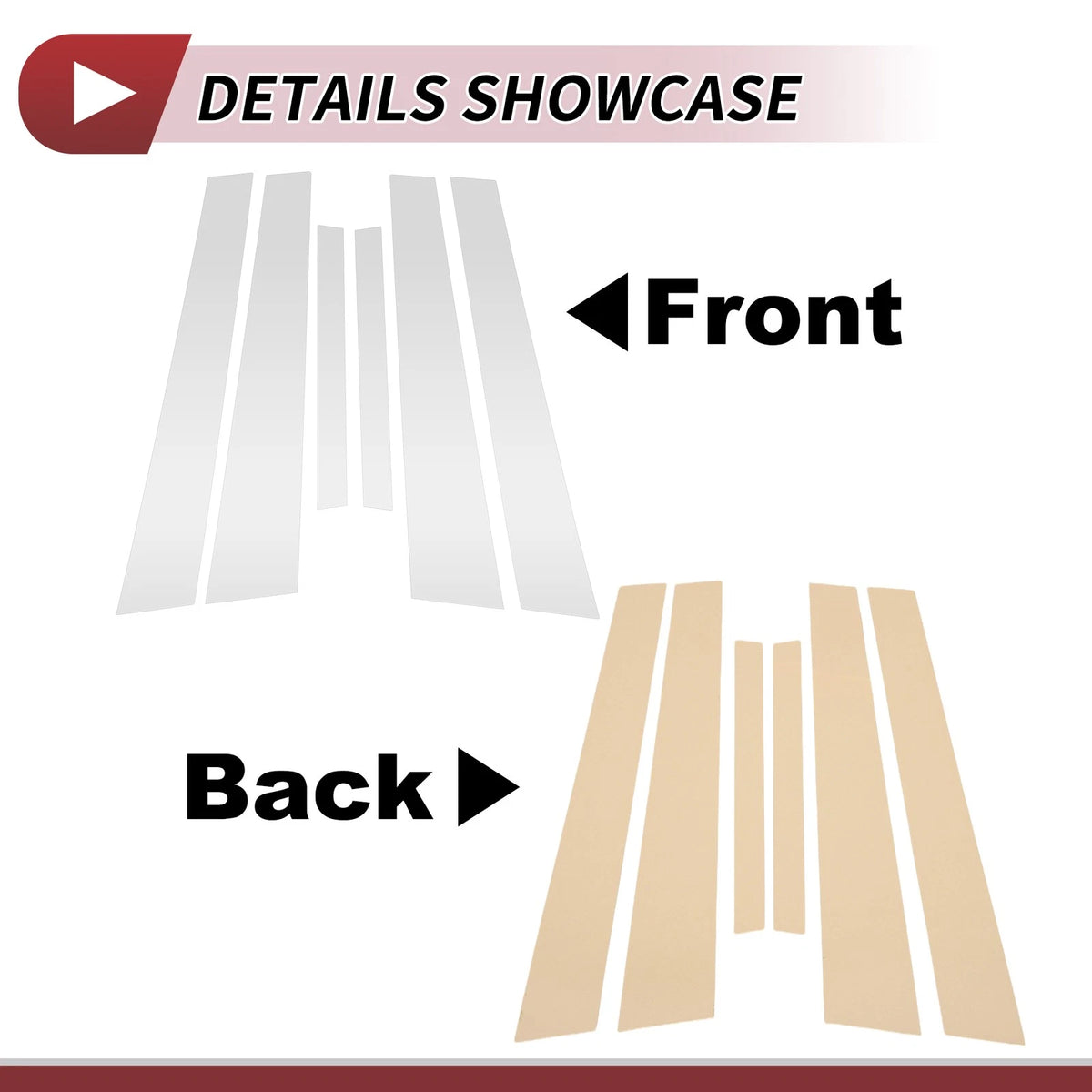 6 Pcs Door Pillar Window Trim for Nissan Maxima (2004-2008) Silver Tone