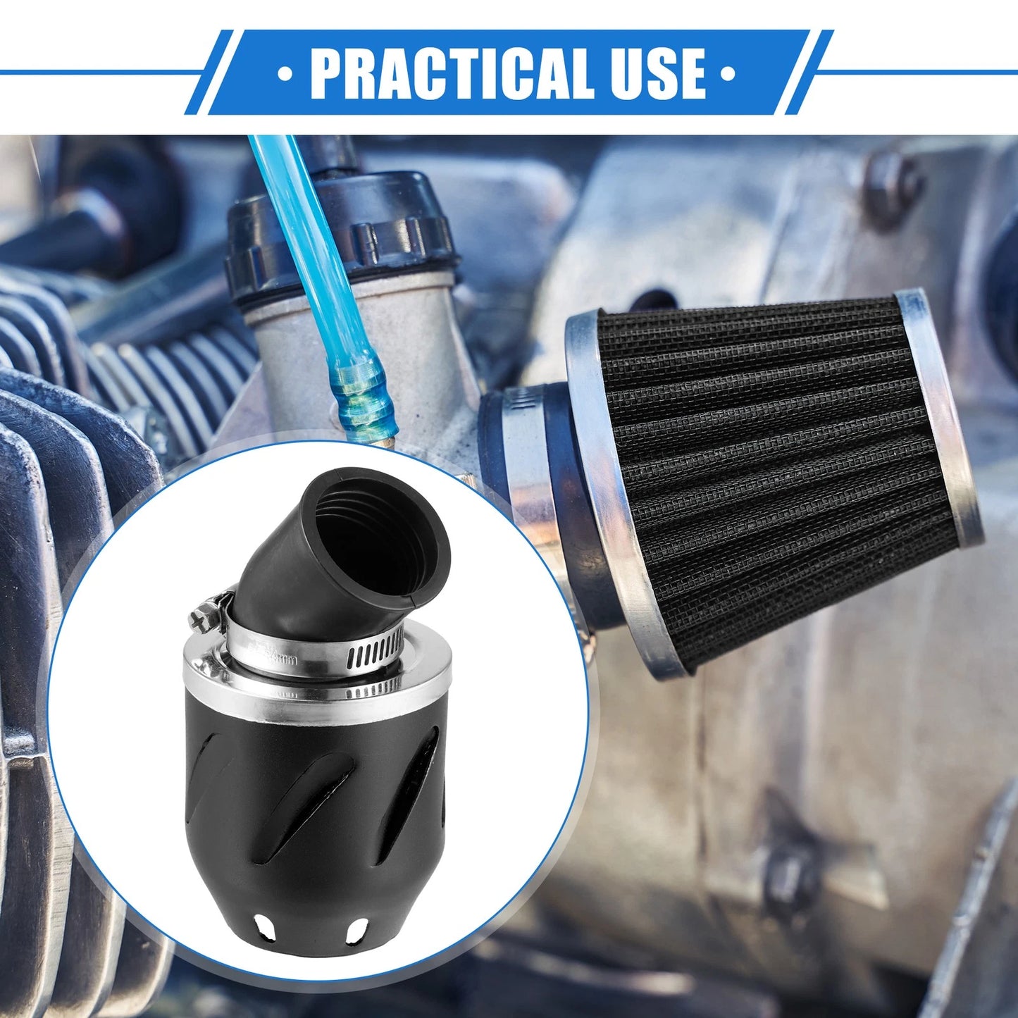 Air Filter 35mm 1.38" ID 140x70mm for Universal Motorcycle