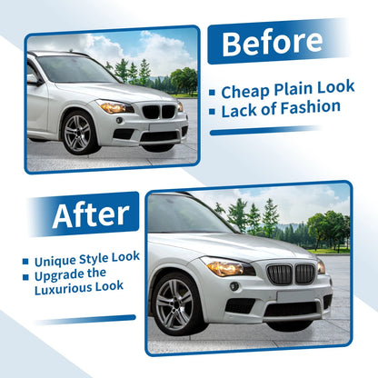Front Upper Bumper Grille for BMW X1 E84 2009-2015 Matte Black 2 x Grilles