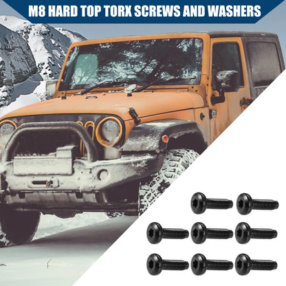 8 x Windshield Frame Screws for Jeep Wrangler JK (2007-2018)