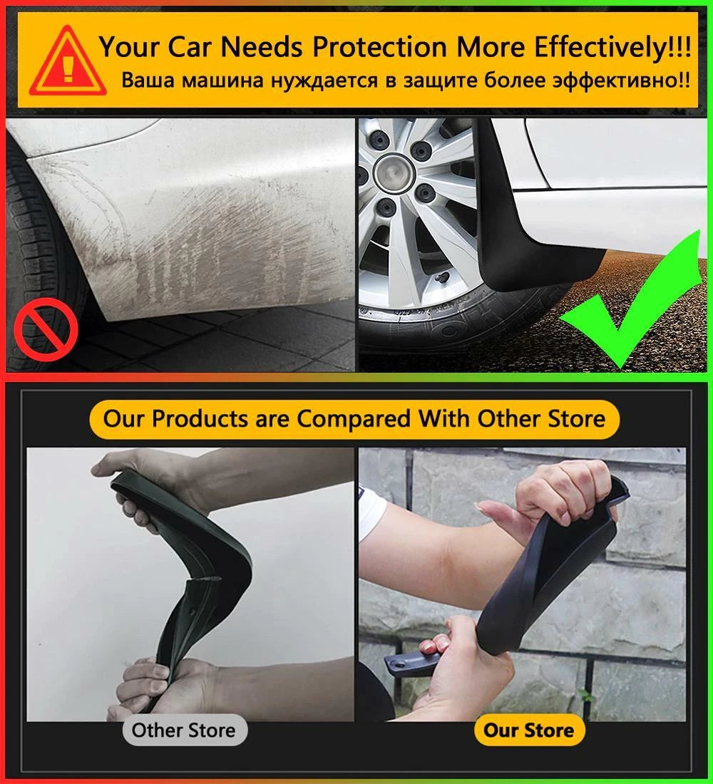 4Pcs Mud Flaps Splash Guard Mudguard Fender for Toyota Corolla (2014–2017)