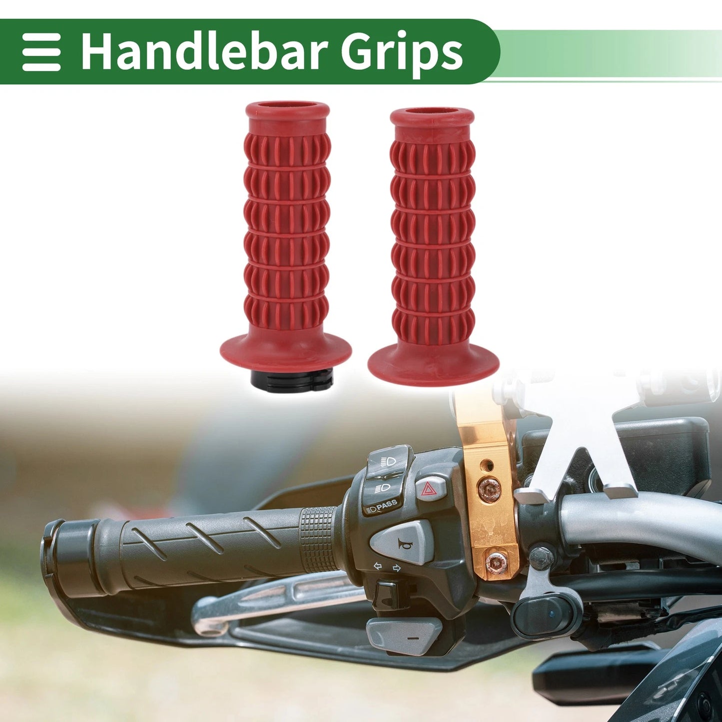 25mm Hand Grips Cover Dark Red Scale Pattern for Motorcycle