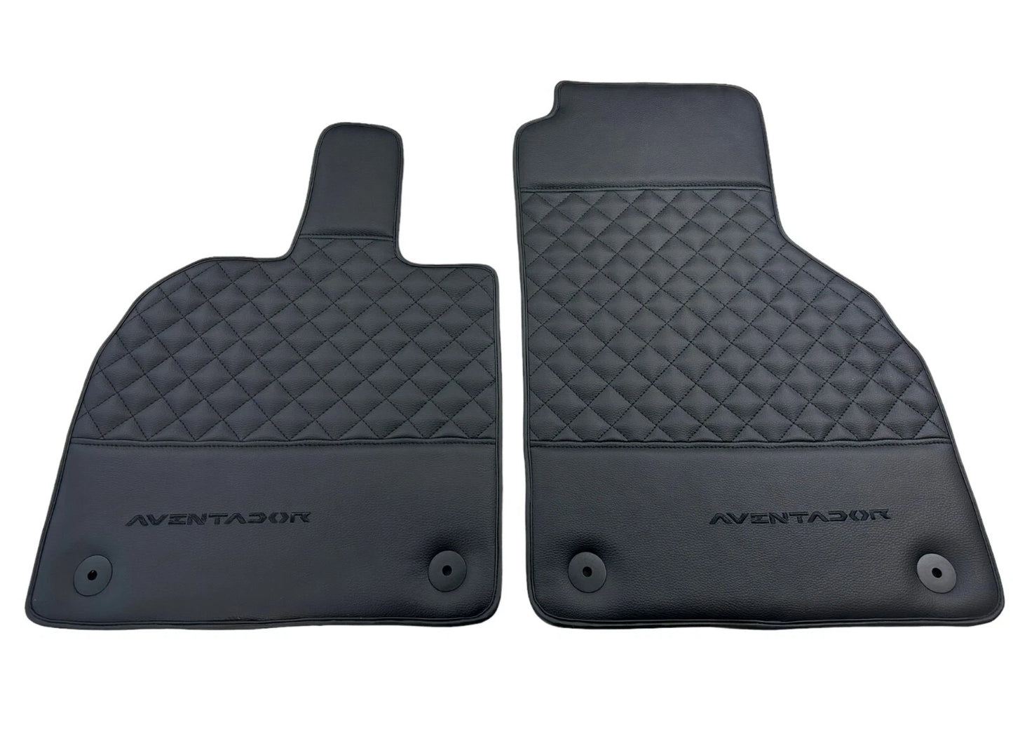 Leather Floor Mats for Lamborghini Aventador (2012-2023) - Diamond Black Stitching