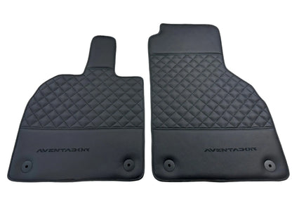 Leather Floor Mats for Lamborghini Aventador (2012-2023) - Diamond Black Stitching
