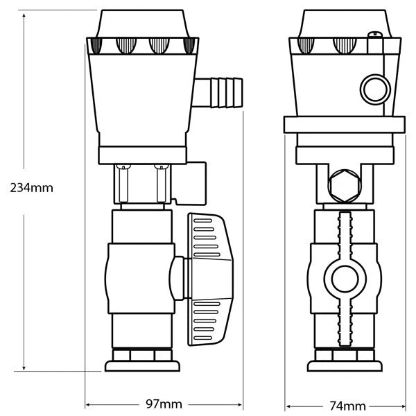 Live Bait Pump Baitwell Kit for Fishing Boats 12V