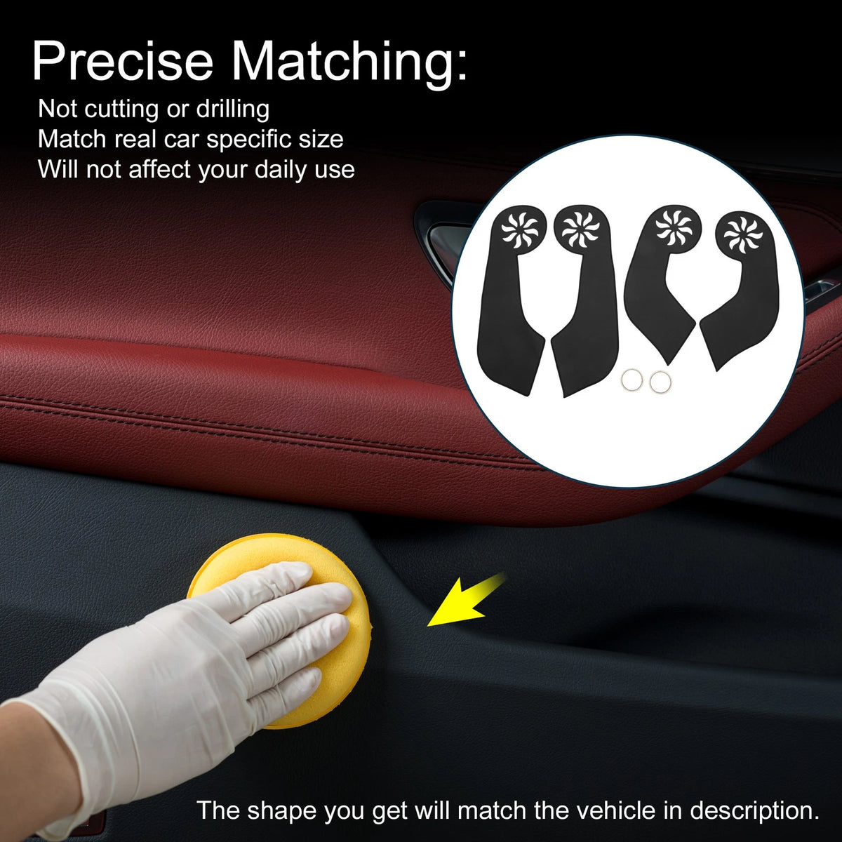 Car Door Anti Kick Pad Sticker Protector for Toyota RAV4 (2004-2012) Black 1 Set