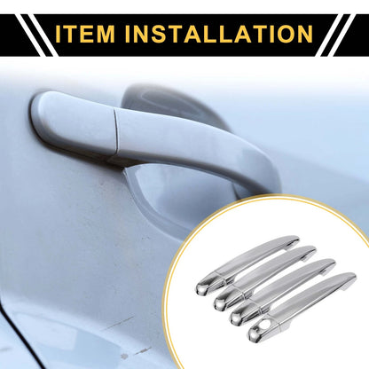 4 x Exterior Door Handle Covers for Toyota 4Runner (2003-2010) Chrome Silver