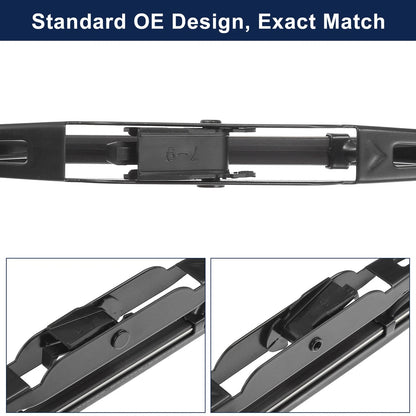 2 x Rear Windshield Wiper Blades for Jeep Compass (2007-2015)