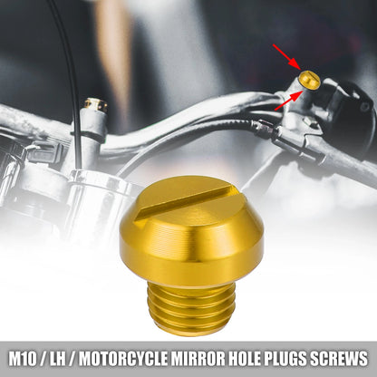 M10 Mirror Hole Screws Mirrors Caps Negative Gold Tone for Universal Motorcycle