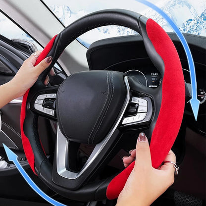 Suede Leather Steering Wheel Cover Protector for Universal Use