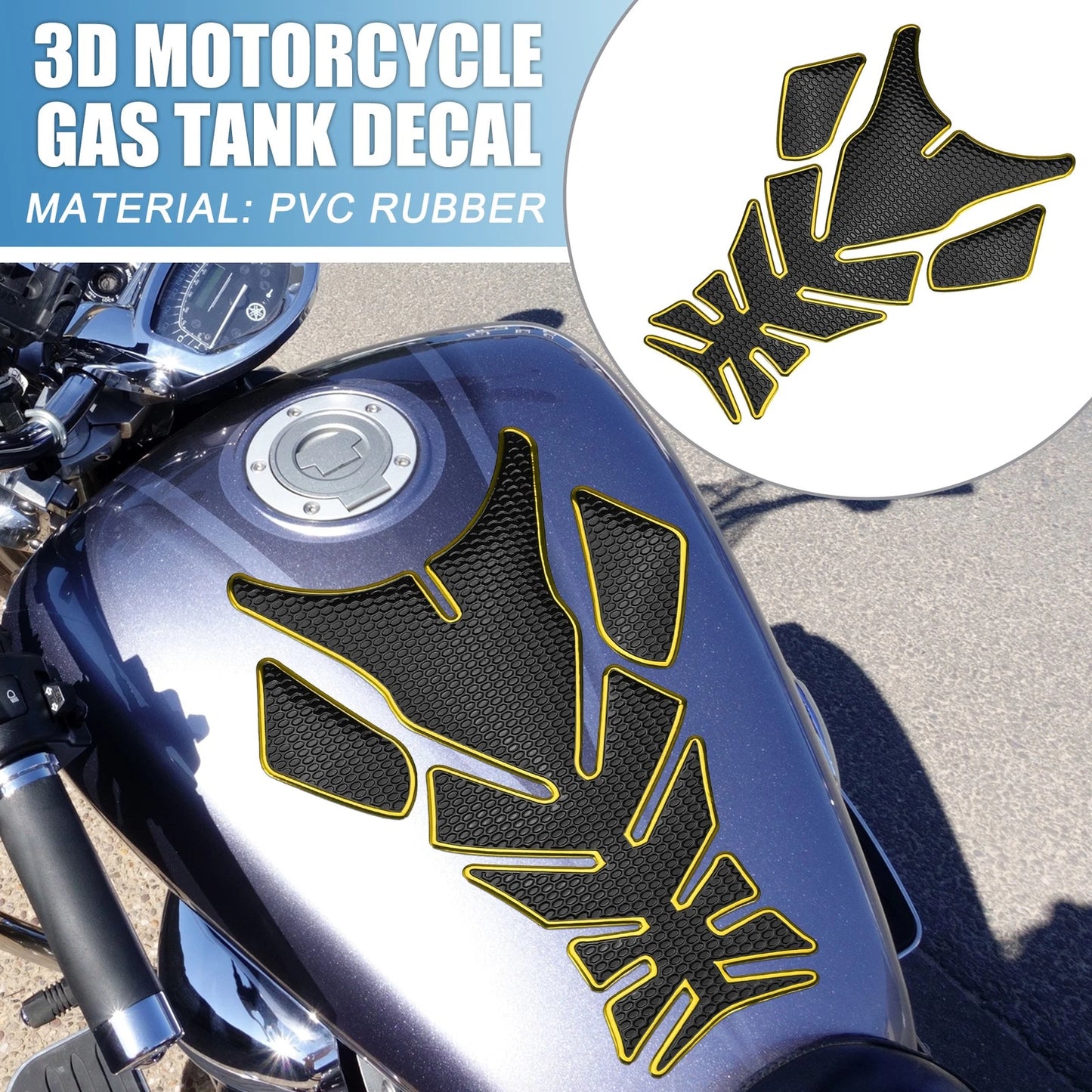 Gas Tank Decal 7.76x5.63 Universal Motorcycle