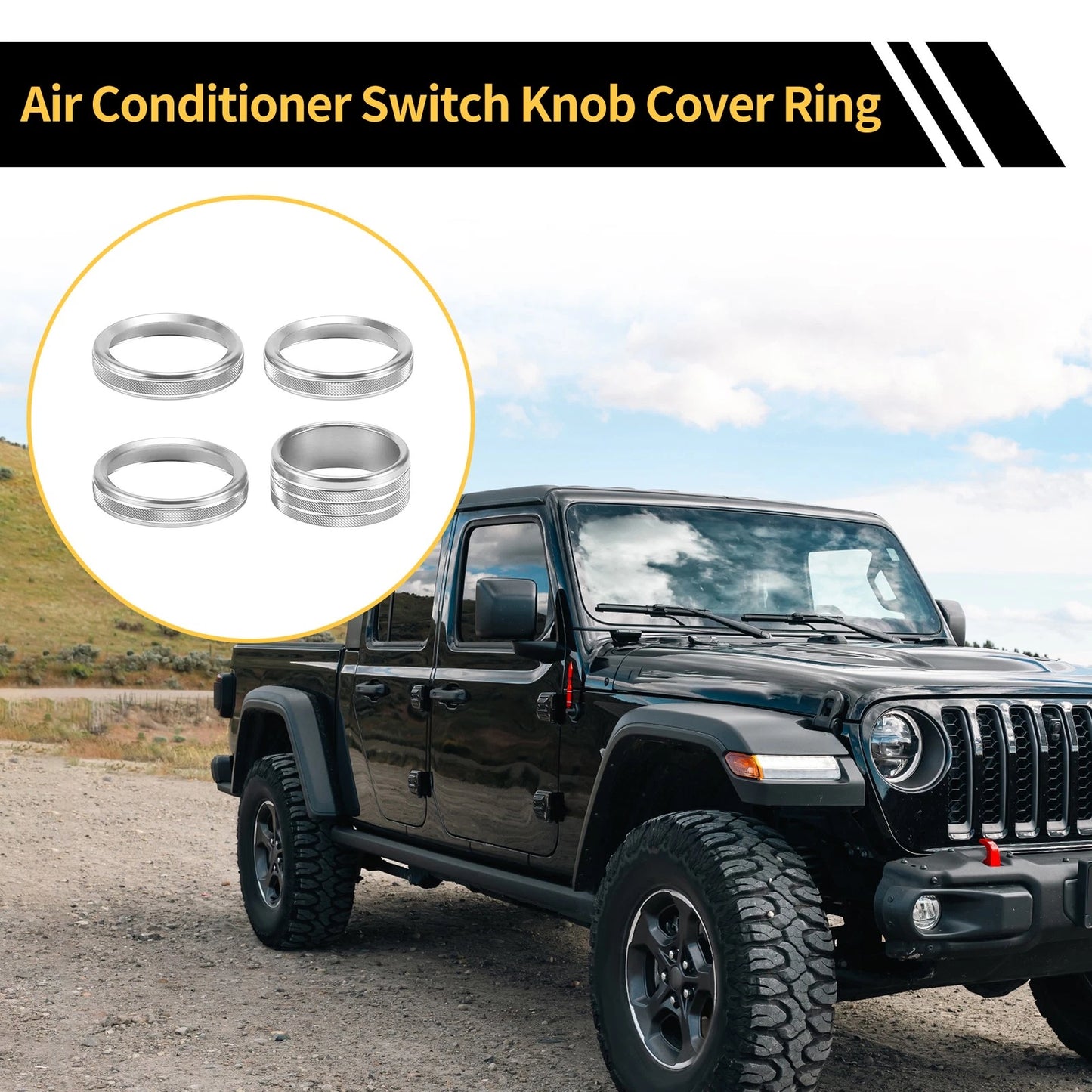 Headlight CD Switch Knob Cover Ring for Jeep Gladiator JT (2020-2023)