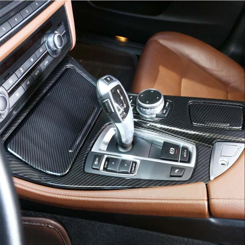 Real Carbon Fiber Center Console Panel Cover Trim for BMW 5 Series F10 2010-2016