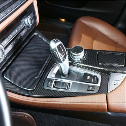 Real Carbon Fiber Center Console Panel Cover Trim for BMW 5 Series F10 2010-2016