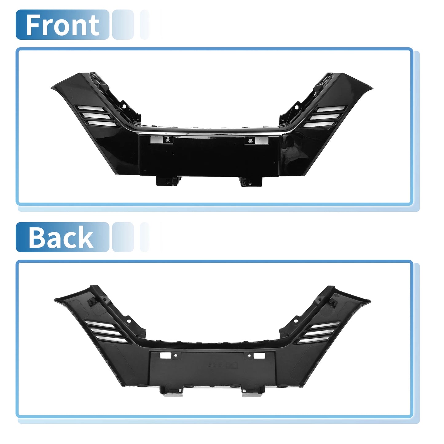 Upper Bumper Grille for Nissan Rogue Sport Chrome Black (2017-2022)