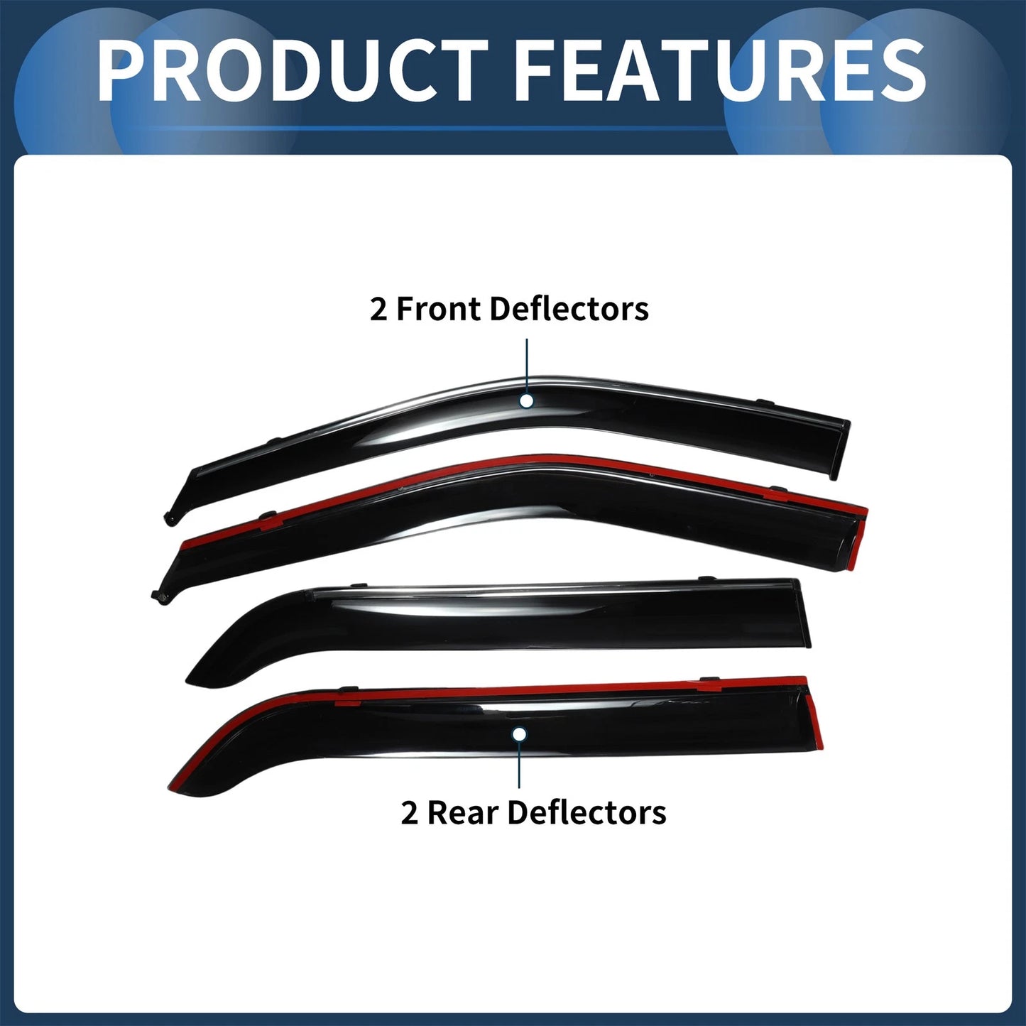 Window Deflectors for Ford Explorer 2011 Black Side Window Vent Visors (2011)