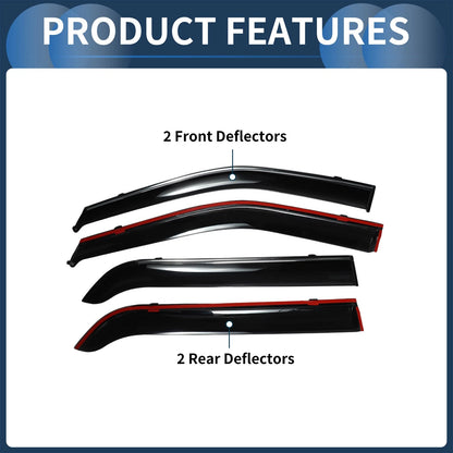 Window Deflectors for Ford Explorer 2011 Black Side Window Vent Visors (2011)