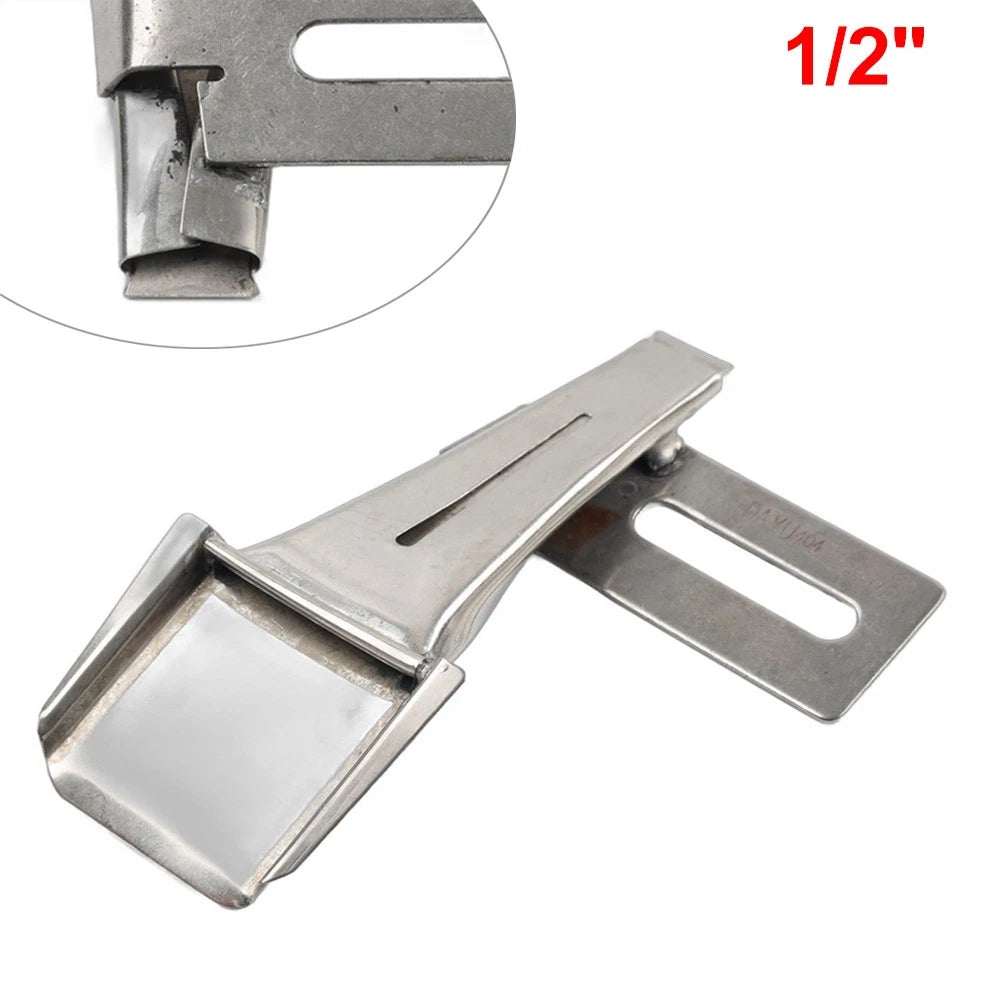 Overlapping Edges Belt Loop Folder for Industrial Two Needle Sewing Machine