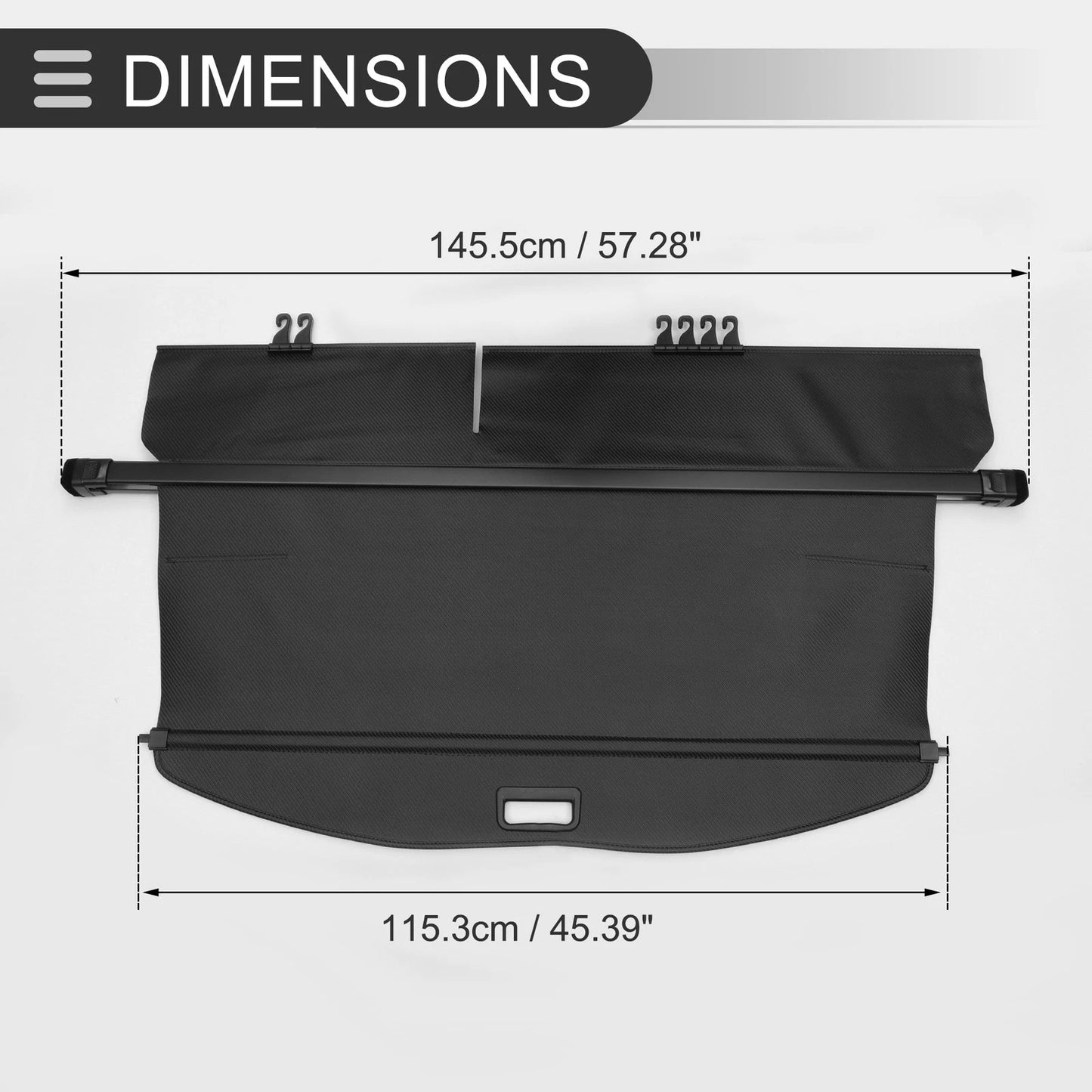 Retractable Cargo Cover for Toyota Highlander 2020-2024 Black Carbon Fiber