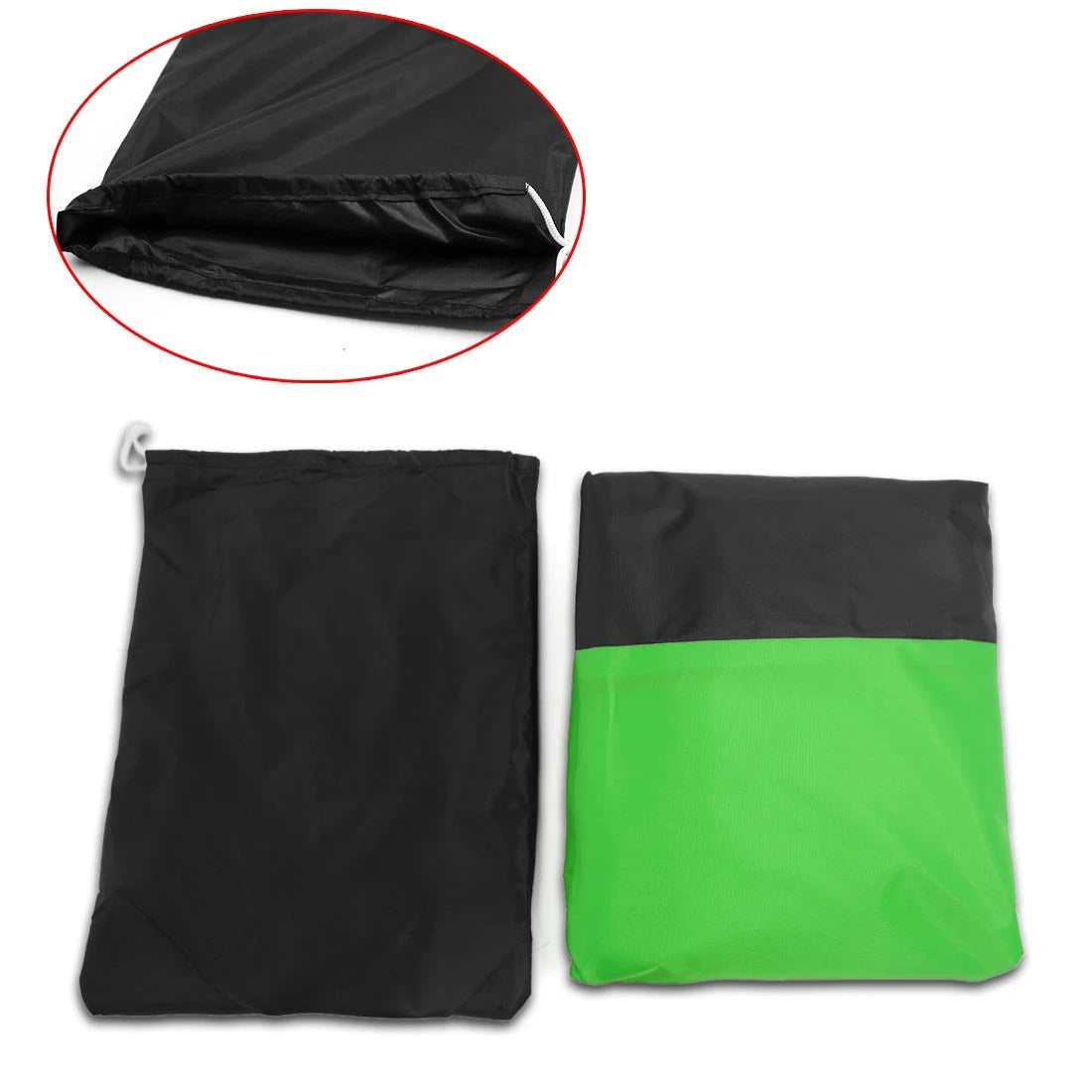 180T Black+Green Outdoor Motorcycle Cover L for Kawasaki Ninja 250