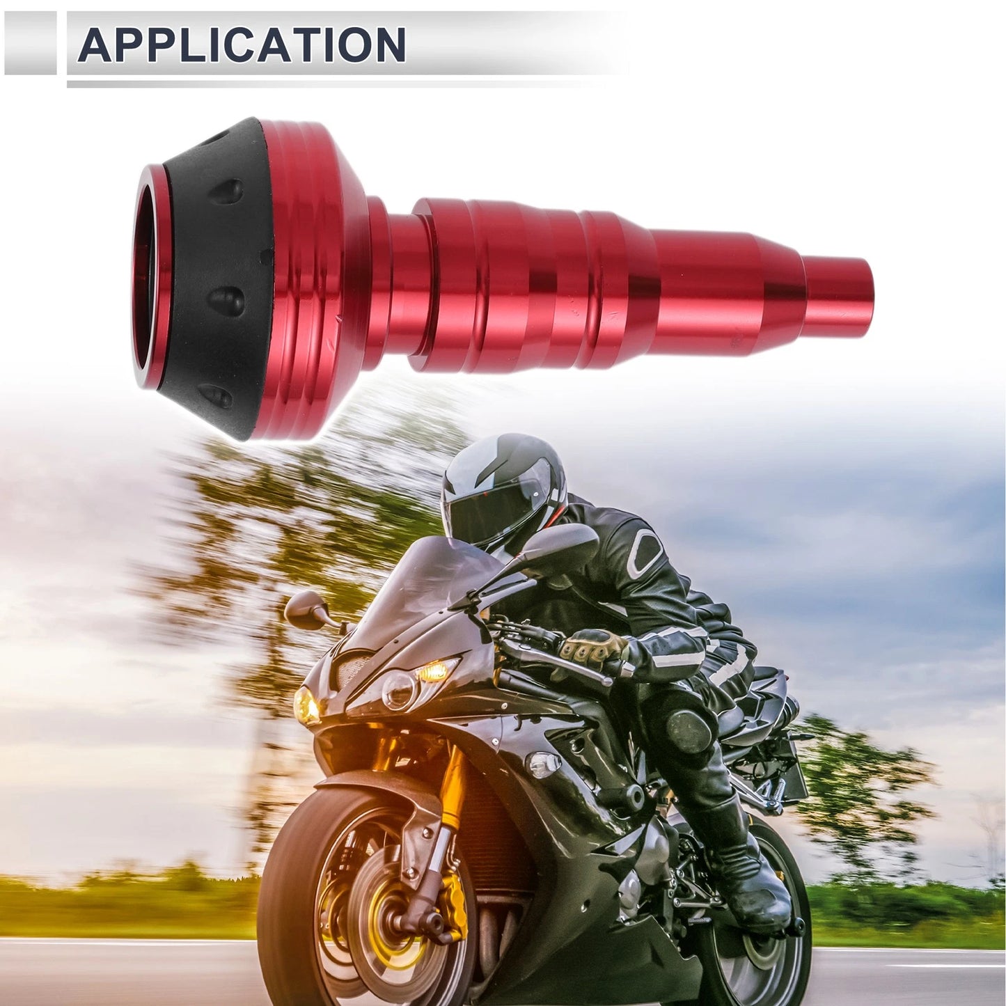 10mm Aluminum Alloy Motorcycle Slider Frame Bolt 1 Set Red for Make Model