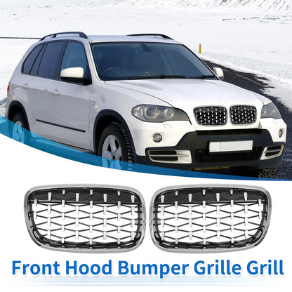 Front Hood Bumper Grille for BMW X5 X6 (2007-2013) - 1 Pair