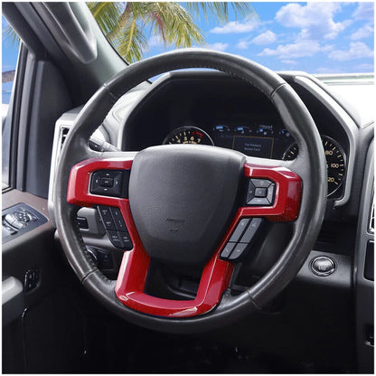 ABS Red Steering Wheel Button Cover for Ford F150 F250 F350 (2017-2020)