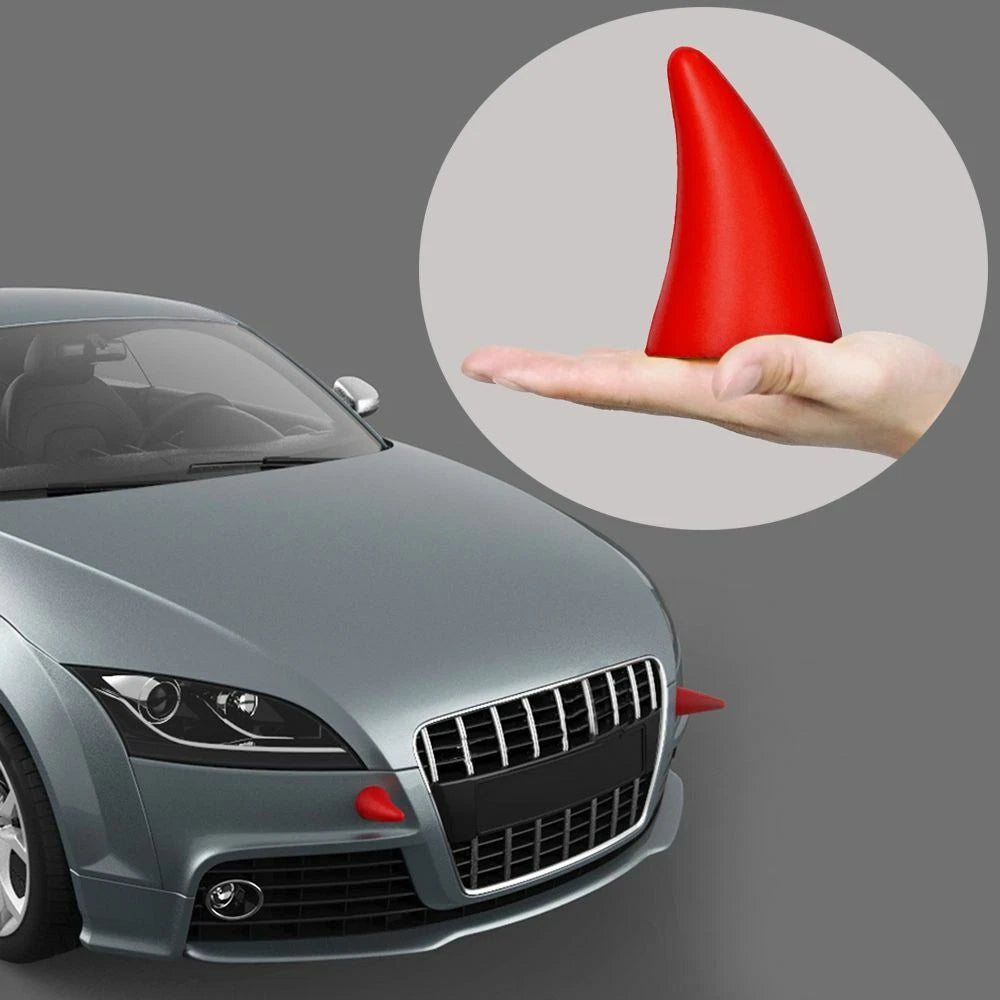 2Pcs Red Cute Little Demon Horn Devil 3D Car Creative Sticker Car Styling Decal