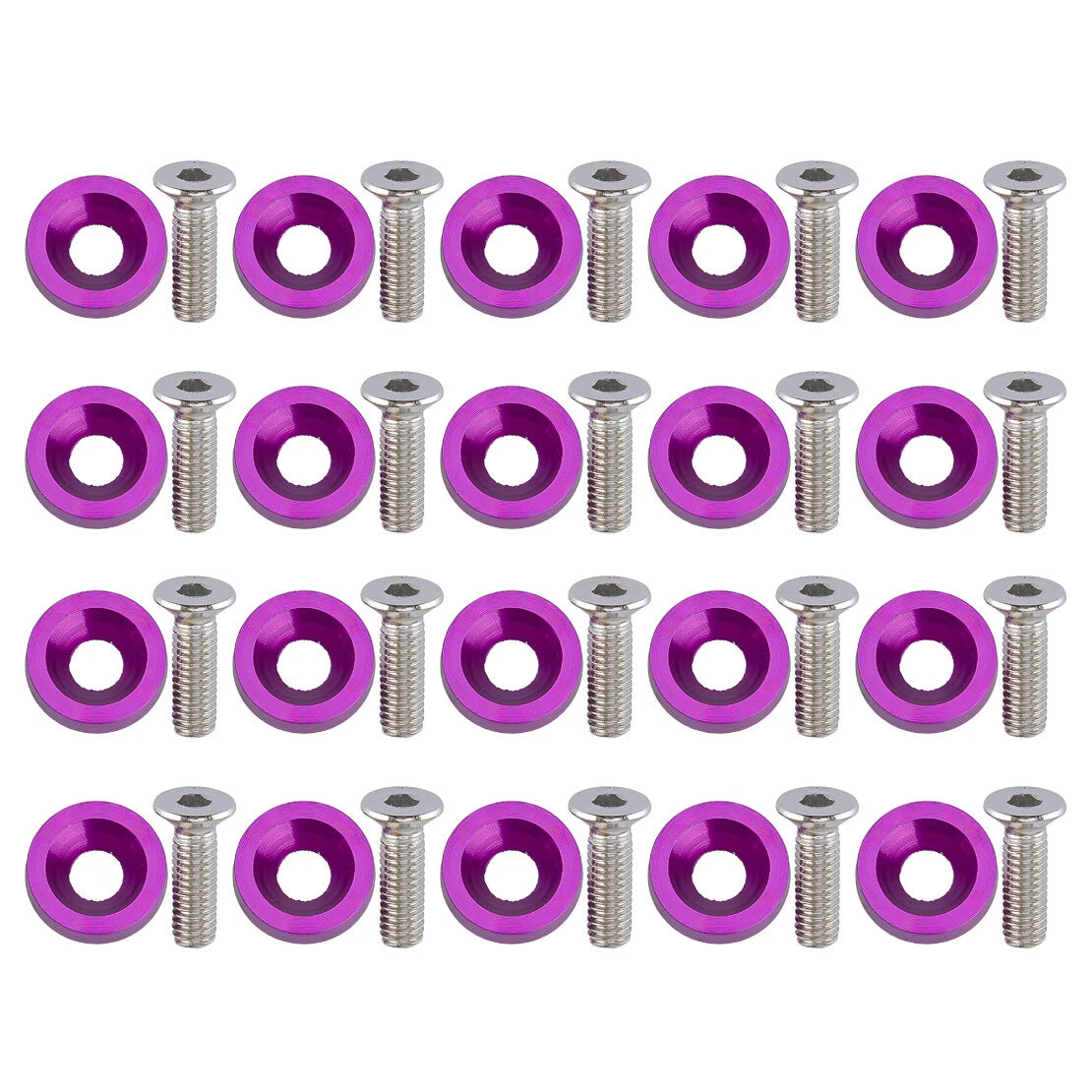 40 x Billet Aluminum Fender Bumper Washer Bolts