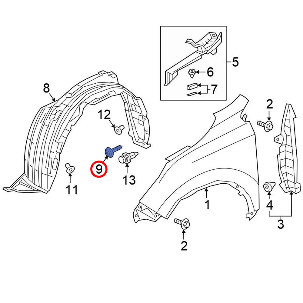10 x Fender Liner Shield Wheelhouse Screws for Honda Accord Civic CR-V (2003-2023)