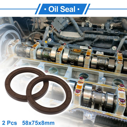 Oil Seal 58x75x8mm Seal Ring Rotary Shaft Seal FKM Rubber 2 x