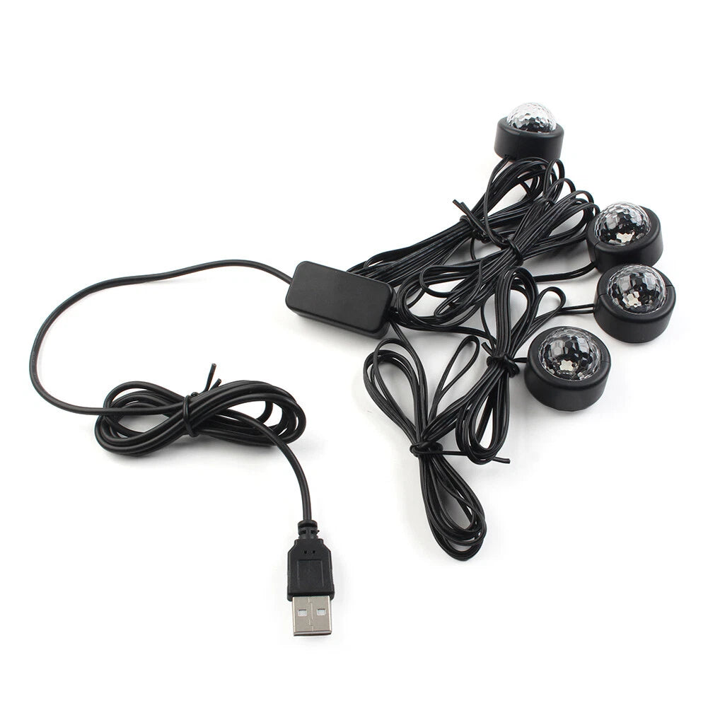 Colorful USB Ambient Foot Lamp for Car Interior Lighting