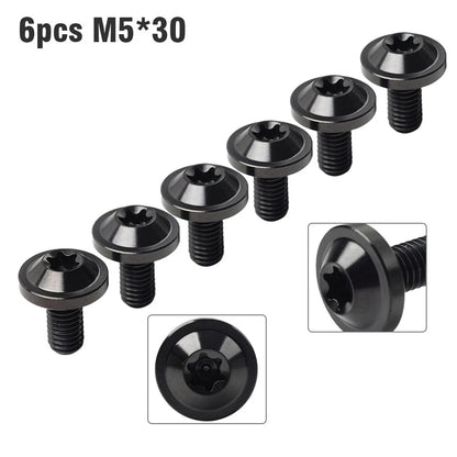 6 x Titanium Alloy M5x30mm Torx Head Bolts for Bike Motorcycle
