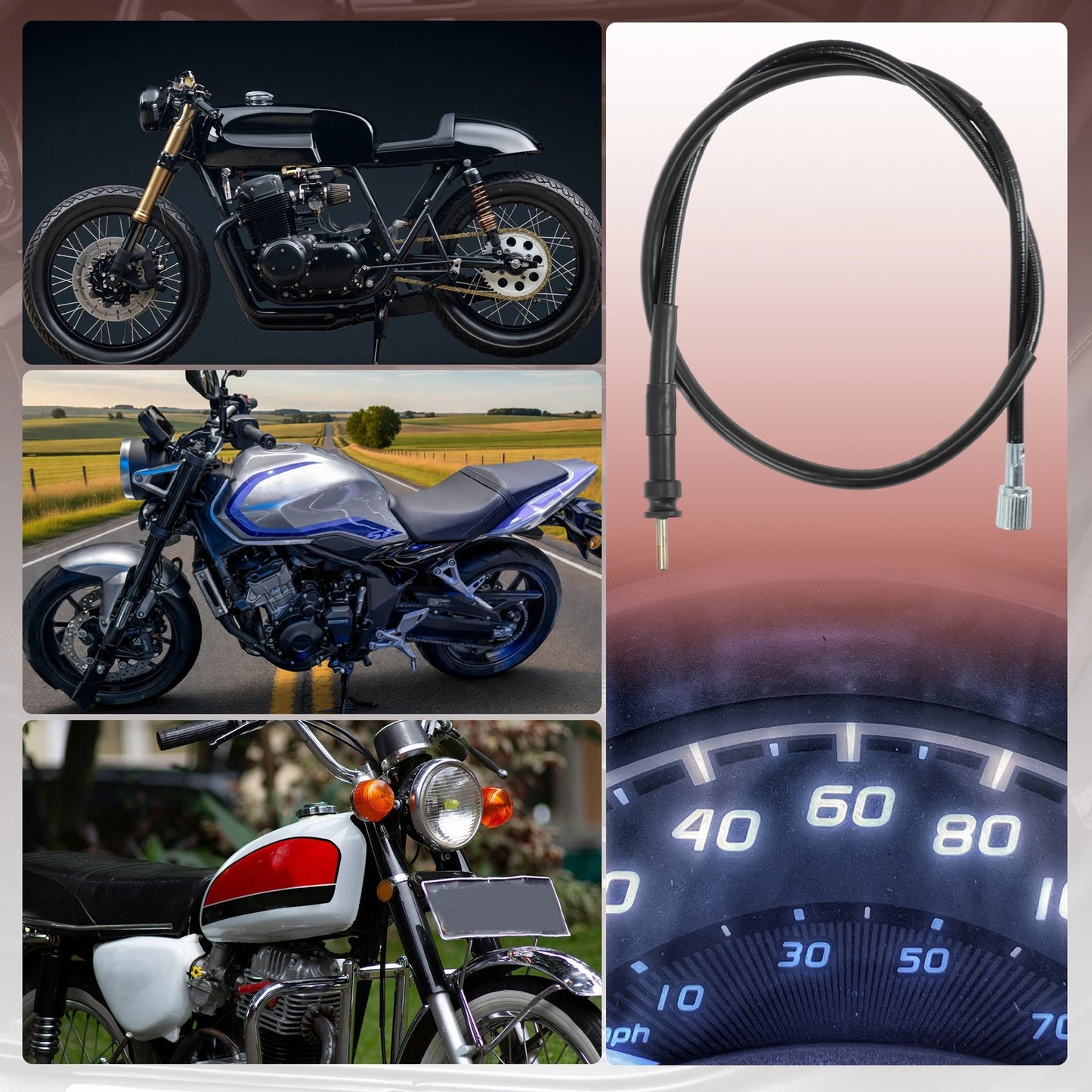 Speedometer Cable for Honda CB400F, CB500, CB550, CX500, CB750 (1975-1982)