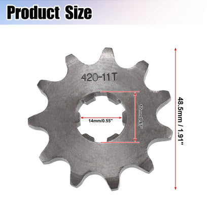 Set 420 11T 17mm Front Engine Sprocket for Dirt Bike Mini Bike