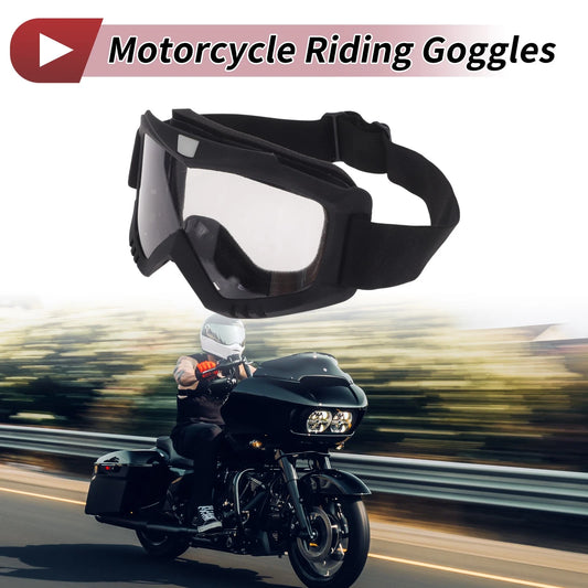 1Pc Goggles Clear Lens Black Frame PC Cycling Sunglasses for Motorcycle