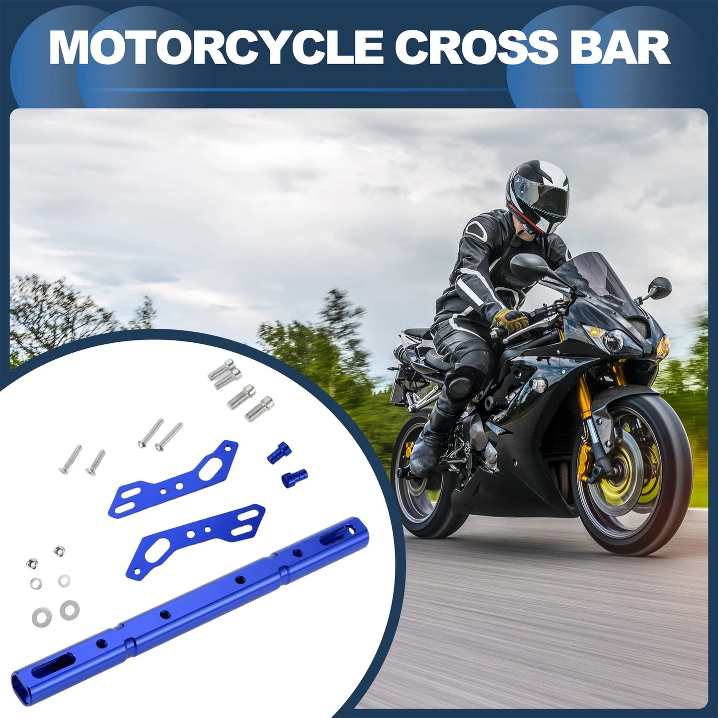 Cross Bar / 22.5cm / 8.86" Handlebars for Motorcycle
