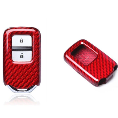 Red Carbon Fiber Key Shell Cover for 2015+ Honda Civic/Accord (2015-2023)