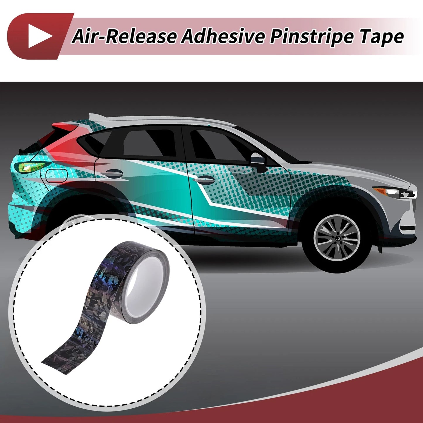 Pinstripe Tape 40mmx8.5m Laser Silver Tone for Car
