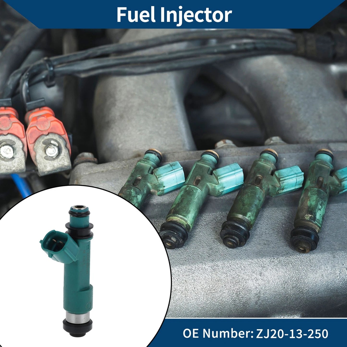 Fuel Injector No.ZJ20-13-250 for MAZDA 2 Hatchback 1.3 (2007-2015)