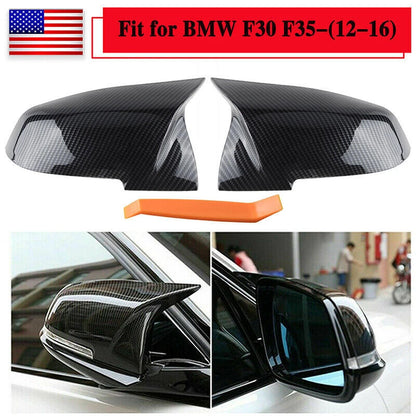 Carbon Fiber Rear Mirror Cover Caps for BMW F20 F21 F22 F30 F32 F36 X1 M3 (2012-2020)