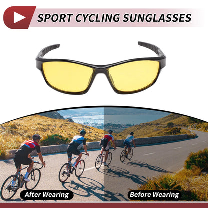 Riding Goggles Yellow Lens Black Frame Tri-acetel Cellulose for Motorcycle