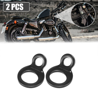 2 x Stainless Steel Tie Down Anchor Hooks Strap Rings for Motorcycle Black