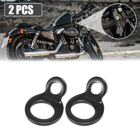 2 x Stainless Steel Tie Down Anchor Hooks Strap Rings for Motorcycle Black