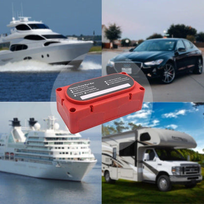 4-Way Busbar Terminal Block M10/M8 for Cars/RVs/Yachts/Boats