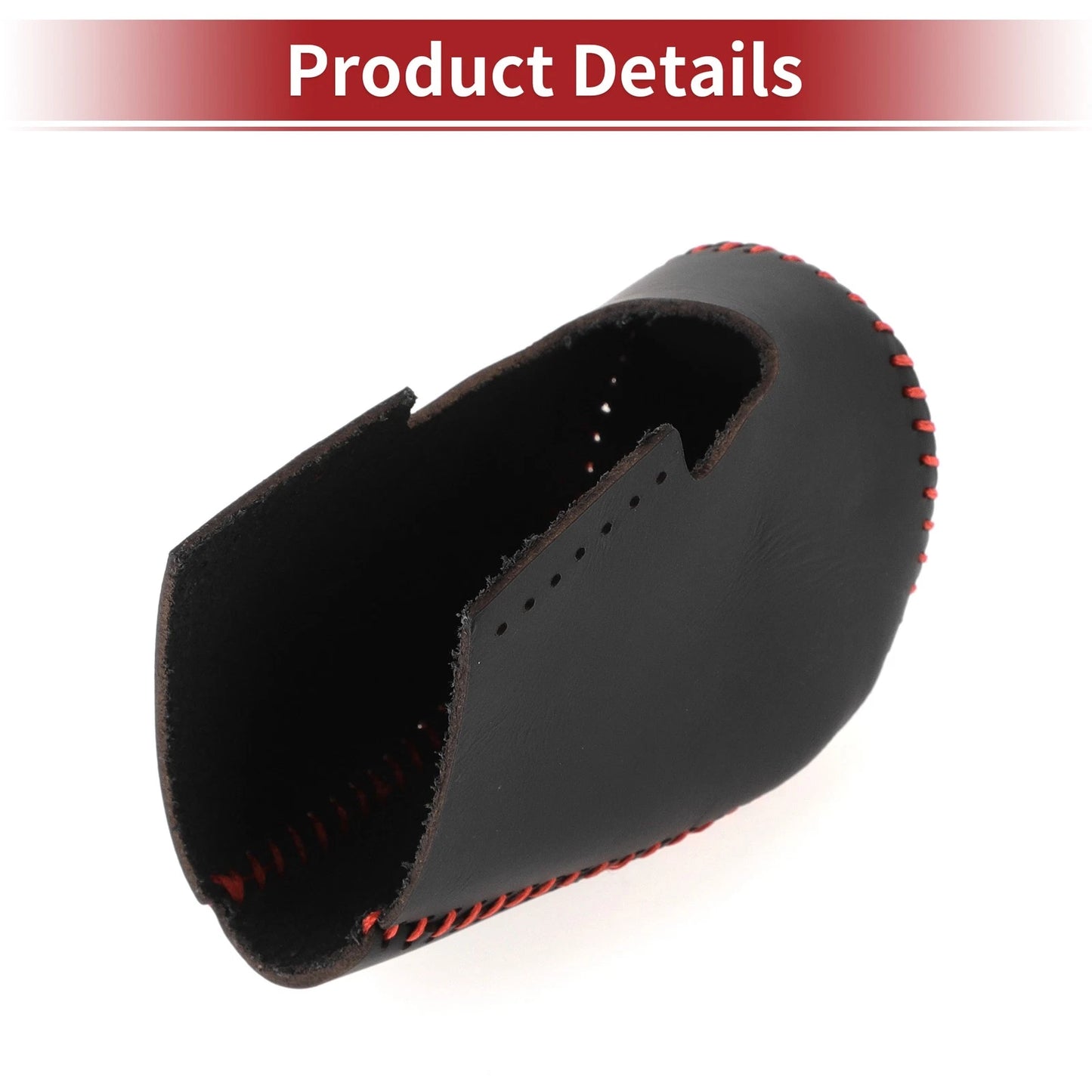 Car Gear Shift Knob Cover for Honda HR-V 2023-2024 Black Red Faux Leather