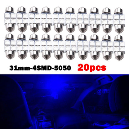 20 x Blue Car Interior LED Light Bulbs for Universal Vehicles