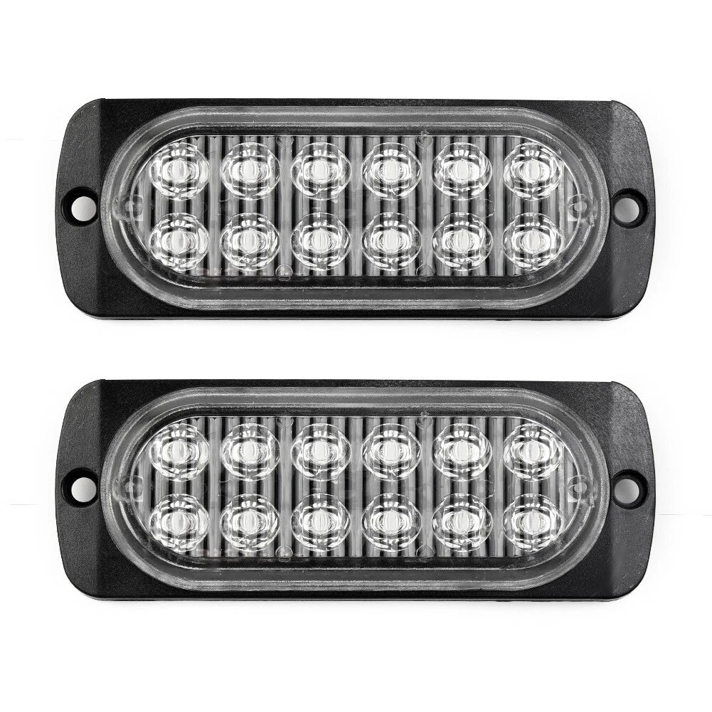 2 x Rear Red Fog 12Led Lamp Lights 12V To 24V for Truck Car/Van/Bus/Cab